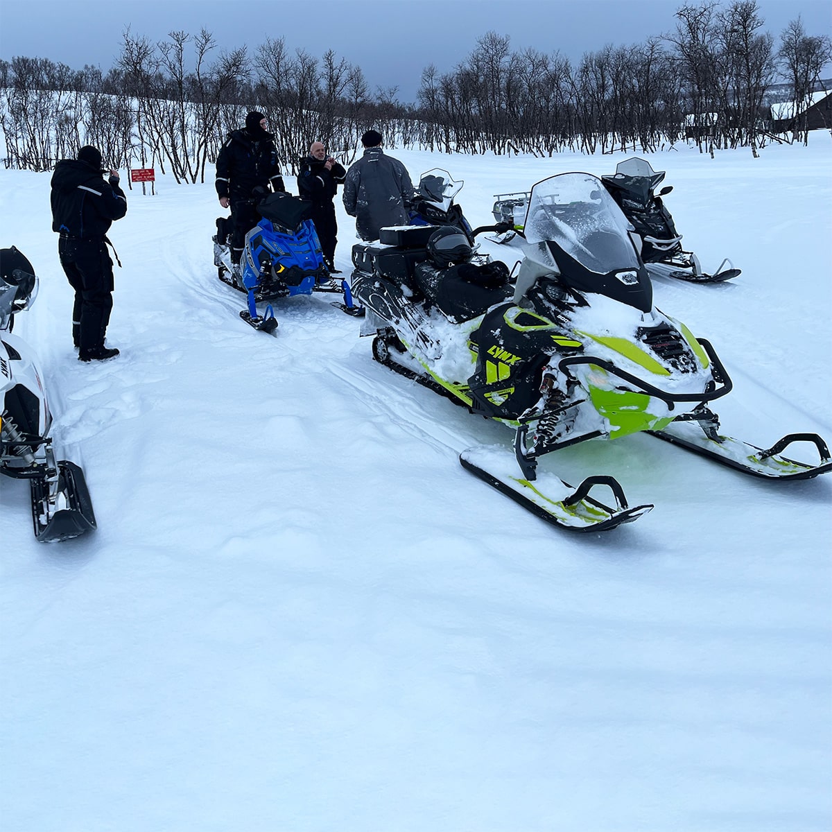Snowmobile trip through a Finnmark winter landscape